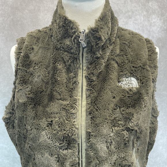 The North Face Women M Mossbud Insulated Reversible Vest Cream Brown Granolagirl - Picture 6 of 10